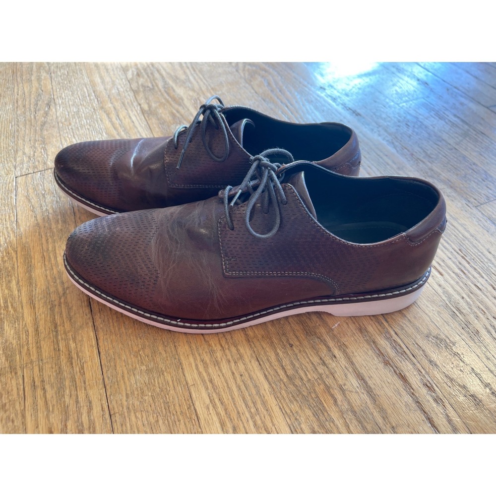 Johnston & Murphy Brown Perforated Leather Oxford Dress Shoes‎ Mens 11 59-1624 - Picture 3 of 6